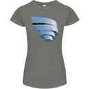 Curled Botswana Flag Batswana Day Football Womens Petite Cut T-Shirt Charcoal