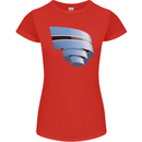 Curled Botswana Flag Batswana Day Football Womens Petite Cut T-Shirt Red