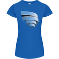 Curled Botswana Flag Batswana Day Football Womens Petite Cut T-Shirt Royal Blue