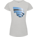 Curled Botswana Flag Batswana Day Football Womens Petite Cut T-Shirt Sports Grey