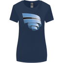 Curled Botswana Flag Batswana Day Football Womens Wider Cut T-Shirt Navy Blue