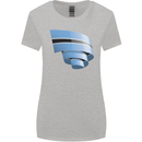 Curled Botswana Flag Batswana Day Football Womens Wider Cut T-Shirt Sports Grey