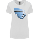 Curled Botswana Flag Batswana Day Football Womens Wider Cut T-Shirt White