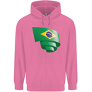 Curled Brazil Flag Brazilian Day Football Childrens Kids Hoodie Azalea