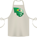 Curled Brazil Flag Brazilian Day Football Cotton Apron 100% Organic Natural