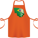 Curled Brazil Flag Brazilian Day Football Cotton Apron 100% Organic Orange