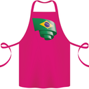Curled Brazil Flag Brazilian Day Football Cotton Apron 100% Organic Pink