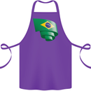 Curled Brazil Flag Brazilian Day Football Cotton Apron 100% Organic Purple