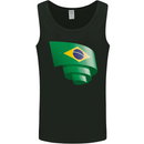 Curled Brazil Flag Brazilian Day Football Mens Vest Tank Top Black