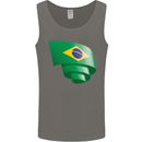 Curled Brazil Flag Brazilian Day Football Mens Vest Tank Top Charcoal