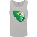 Curled Brazil Flag Brazilian Day Football Mens Vest Tank Top Sports Grey