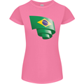 Curled Brazil Flag Brazilian Day Football Womens Petite Cut T-Shirt Azalea