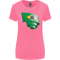 Curled Brazil Flag Brazilian Day Football Womens Wider Cut T-Shirt Azalea