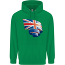 Curled British Flag Union Jack Britain Childrens Kids Hoodie Irish Green