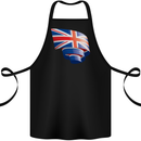 Curled British Flag Union Jack Britain Cotton Apron 100% Organic Black