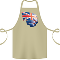 Curled British Flag Union Jack Britain Cotton Apron 100% Organic Khaki