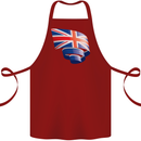 Curled British Flag Union Jack Britain Cotton Apron 100% Organic Maroon