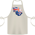 Curled British Flag Union Jack Britain Cotton Apron 100% Organic Natural
