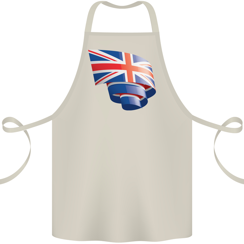 Curled British Flag Union Jack Britain Cotton Apron 100% Organic Natural
