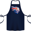 Curled British Flag Union Jack Britain Cotton Apron 100% Organic Navy Blue