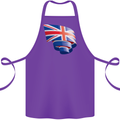 Curled British Flag Union Jack Britain Cotton Apron 100% Organic Purple