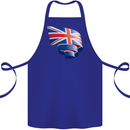 Curled British Flag Union Jack Britain Cotton Apron 100% Organic Royal Blue