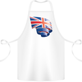 Curled British Flag Union Jack Britain Cotton Apron 100% Organic White