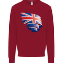 Curled British Flag Union Jack Britain Kids Sweatshirt Jumper Red