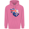 Curled British Flag Union Jack Britain Mens 80% Cotton Hoodie Azelea