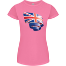 Curled British Flag Union Jack Britain Womens Petite Cut T-Shirt Azalea