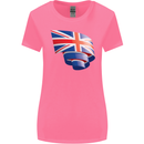 Curled British Flag Union Jack Britain Womens Wider Cut T-Shirt Azalea