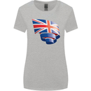 Curled British Flag Union Jack Britain Womens Wider Cut T-Shirt Sports Grey