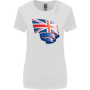 Curled British Flag Union Jack Britain Womens Wider Cut T-Shirt White