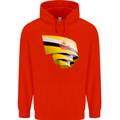 Curled Brunei Flag Bruneian Day Football Childrens Kids Hoodie Bright Red