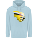 Curled Brunei Flag Bruneian Day Football Childrens Kids Hoodie Light Blue