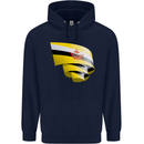 Curled Brunei Flag Bruneian Day Football Childrens Kids Hoodie Navy Blue
