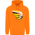 Curled Brunei Flag Bruneian Day Football Childrens Kids Hoodie Orange