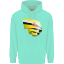 Curled Brunei Flag Bruneian Day Football Childrens Kids Hoodie Peppermint