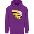 Curled Brunei Flag Bruneian Day Football Childrens Kids Hoodie Purple