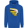 Curled Brunei Flag Bruneian Day Football Childrens Kids Hoodie Royal Blue