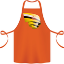 Curled Brunei Flag Bruneian Day Football Cotton Apron 100% Organic Orange