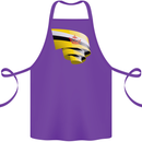 Curled Brunei Flag Bruneian Day Football Cotton Apron 100% Organic Purple
