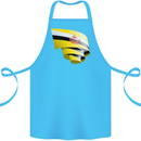 Curled Brunei Flag Bruneian Day Football Cotton Apron 100% Organic Turquoise
