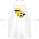 Curled Brunei Flag Bruneian Day Football Cotton Apron 100% Organic White