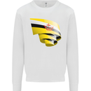Curled Brunei Flag Bruneian Day Football Kids Sweatshirt Jumper White