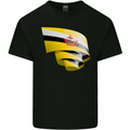 Curled Brunei Flag Bruneian Day Football Kids T-Shirt Childrens Black