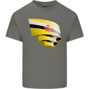 Curled Brunei Flag Bruneian Day Football Kids T-Shirt Childrens Charcoal