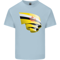 Curled Brunei Flag Bruneian Day Football Kids T-Shirt Childrens Light Blue