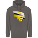 Curled Brunei Flag Bruneian Day Football Mens 80% Cotton Hoodie Charcoal