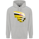 Curled Brunei Flag Bruneian Day Football Mens 80% Cotton Hoodie Sports Grey